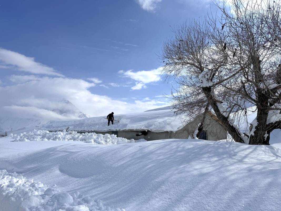 Hakkari ve Yüksekova’da kar 2 metreyi aştı. Tek katlı evler ve ahırlar kara gömüldü 1
